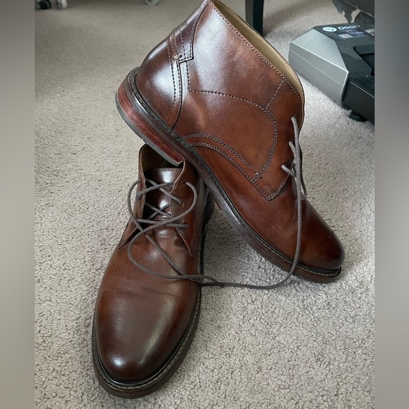 Johnston & Murphy Men’s Signature Series Plain-Toe boots stitched brown leather - Picture 2 of 13